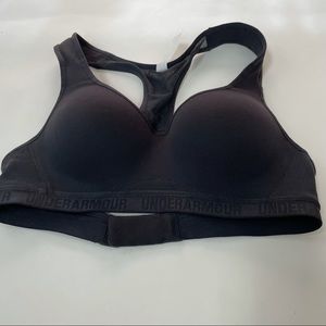 Under Armour Sports Bra 32B Heat Gear Padded Solid Black Underwire